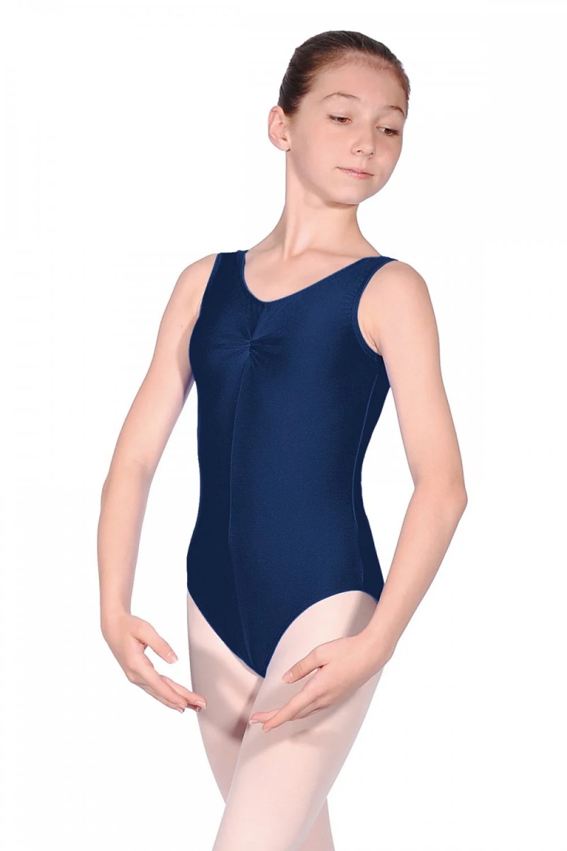  Sleeveless Leotard Ruched Front Nylon Lycra