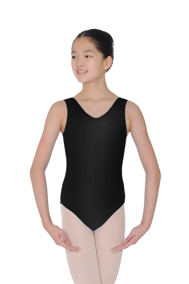  Sleeveless Leotard Ruched Front Nylon Lycra